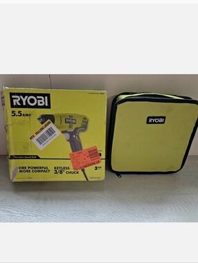 RYOBI 5.5 Amp Corded 3/8 in Variable Speed Compact Drill Driver + Tool Bag. NIB
